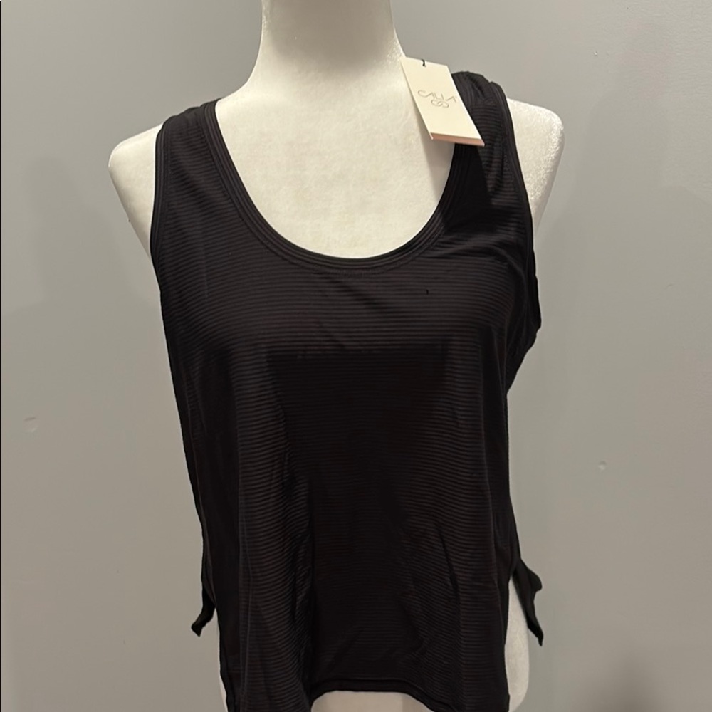 CALIA by Carrie Underwood Black Tank Top with Scoop Neckline